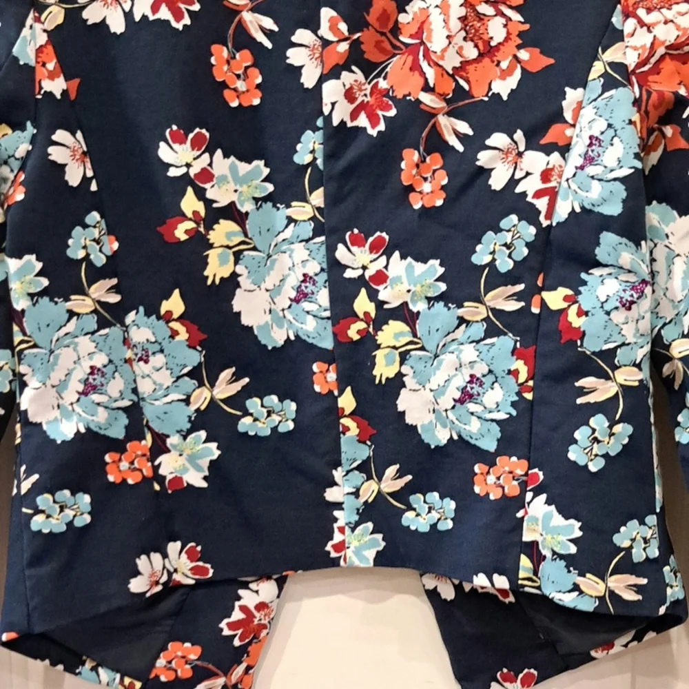 Simply Styled Floral blazer navy red blue Size M